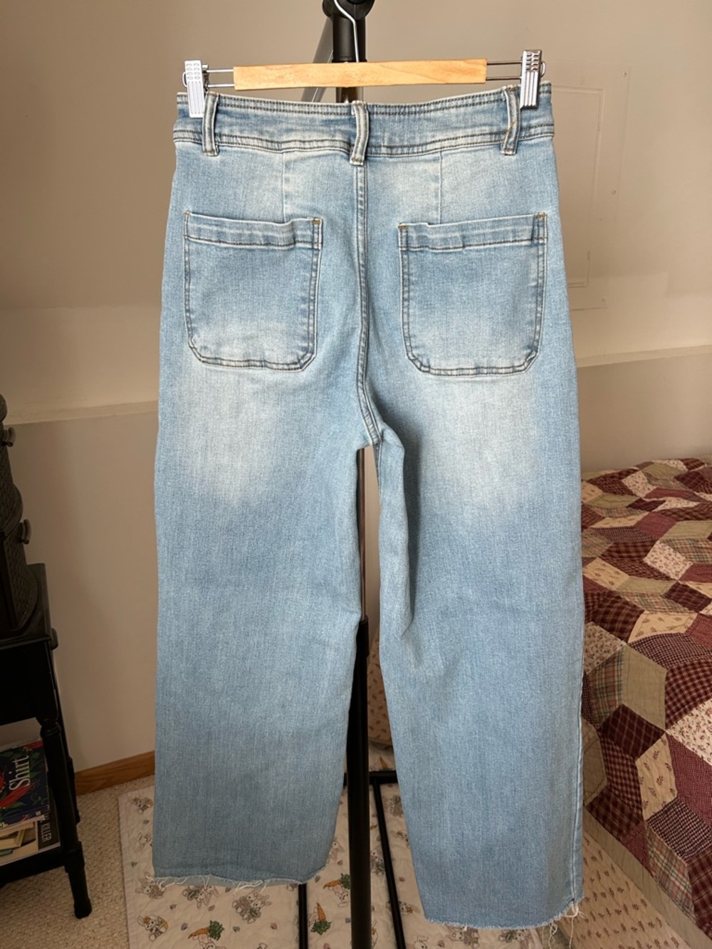 Oat New York Wide Leg Jeans High Rise Patch Pocket 6 28 - Picture 2 of 7
